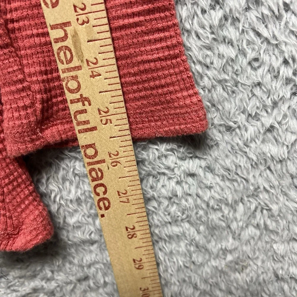 Soft‎ Surroundings Waffle Knit Thermal Cowl Neck Tunic Top Womens Large Coral